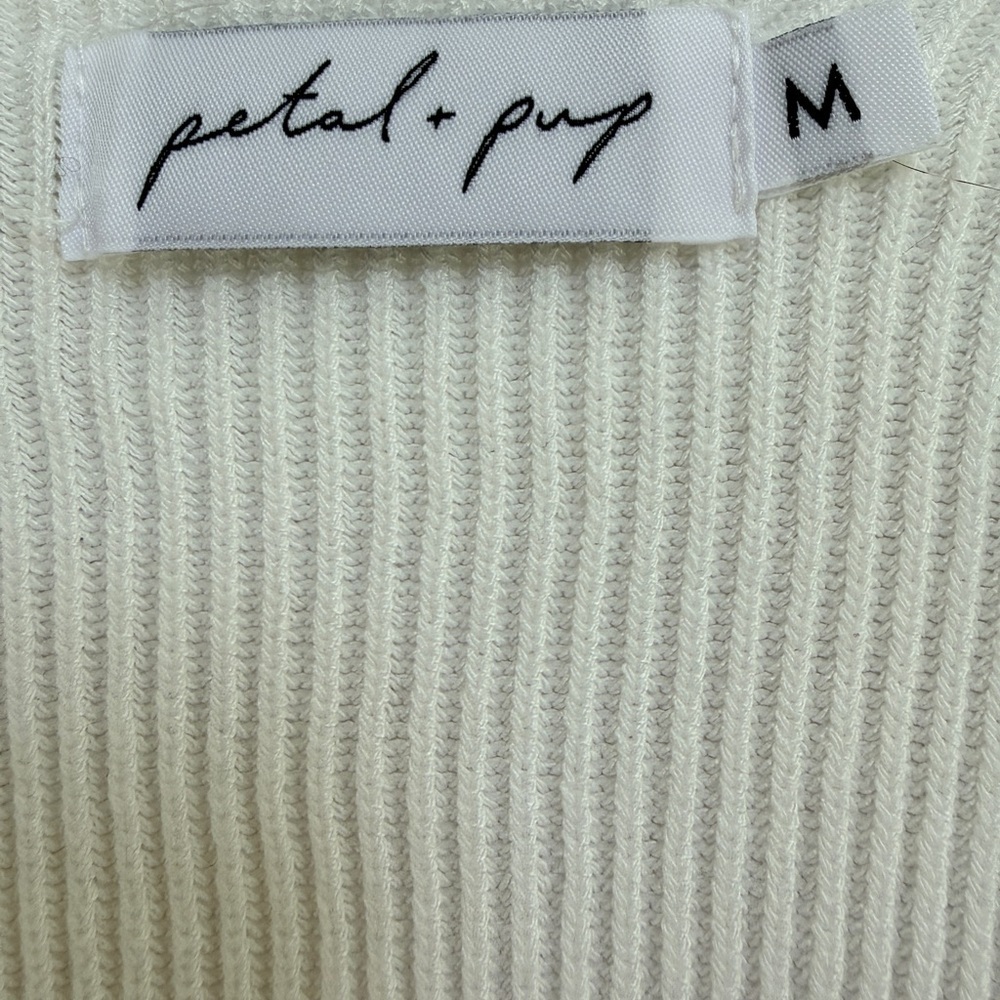 Petal & Pup Aquerelle White Stretch Knit Sweater cropped - Picture 3 of 6